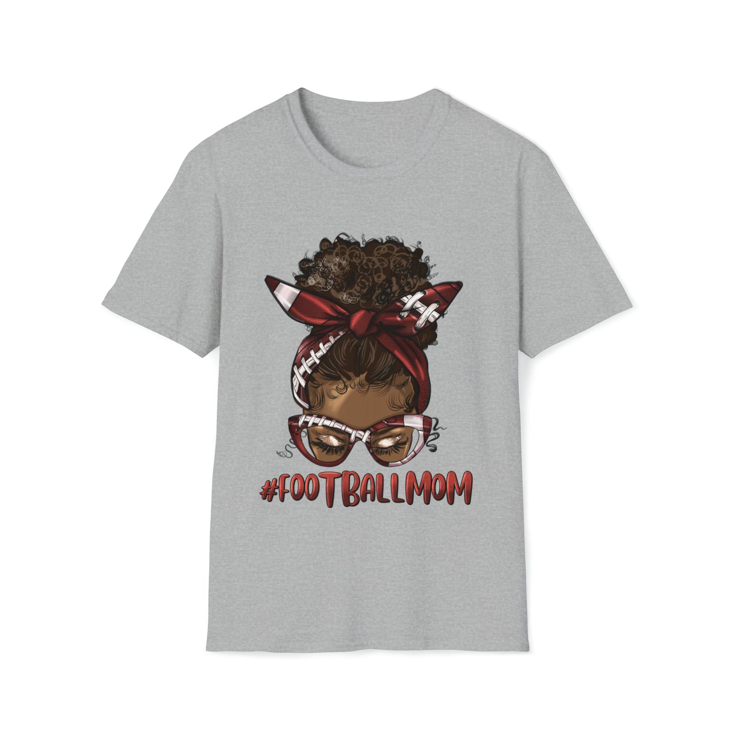 Afro Messy Bun Football Mom Unisex T-Shirt