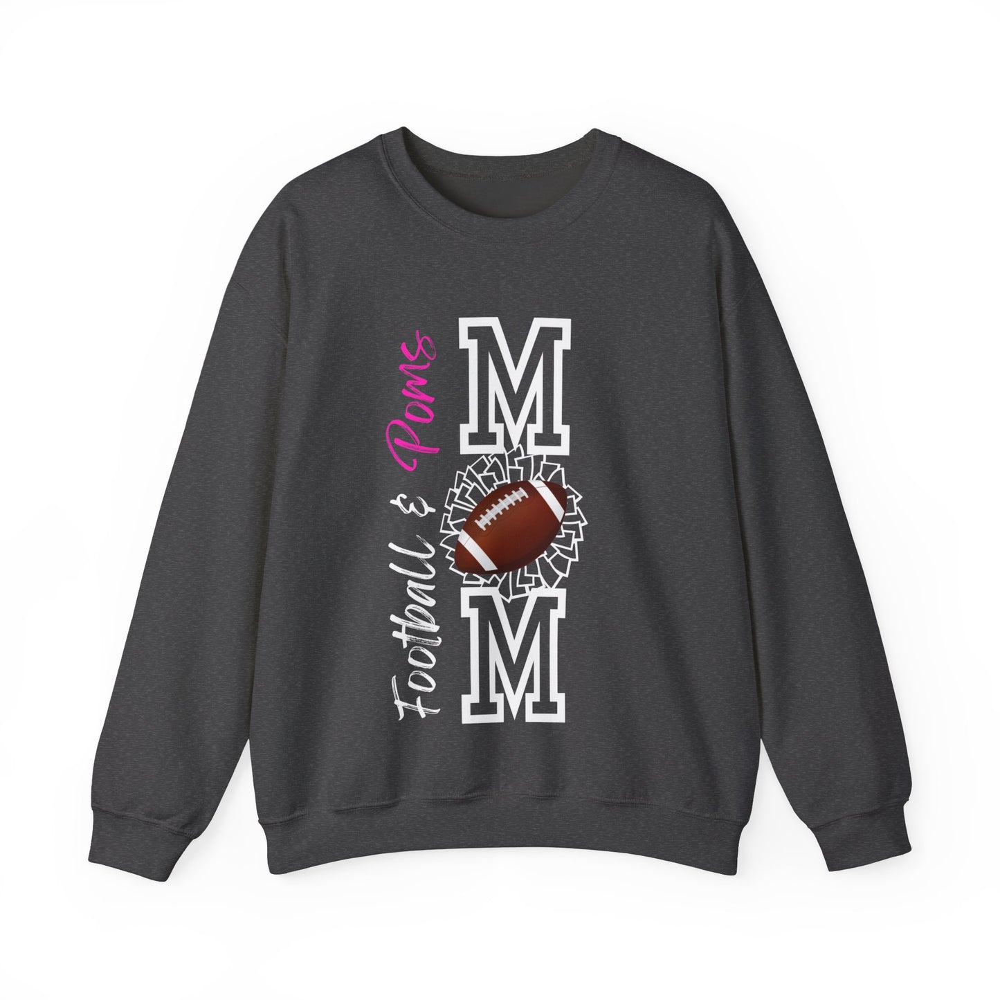 Football & Poms Mom Crew Sweater (Pink)