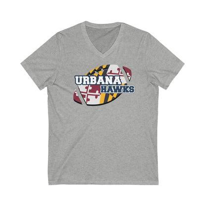 Urbana Hawks Unisex V-Neck Tee - Sporty & Casual