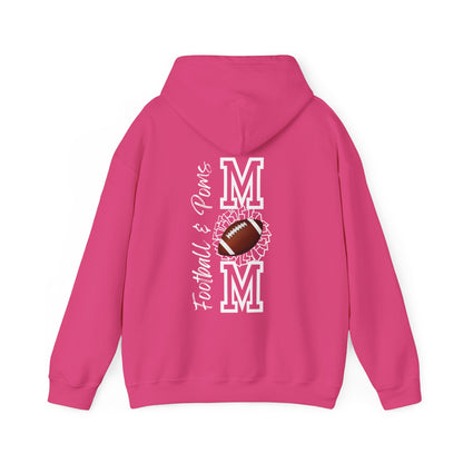 Football & Poms Mom Hoodie Sweatshirt