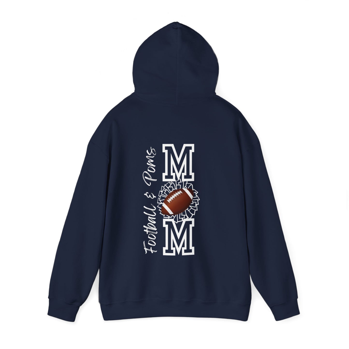 Football & Poms Mom Hoodie Sweatshirt