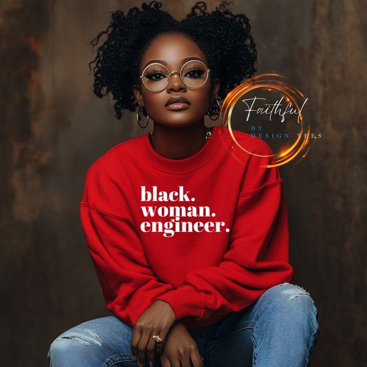 Black Woman Engineer Crewneck Sweatshirt