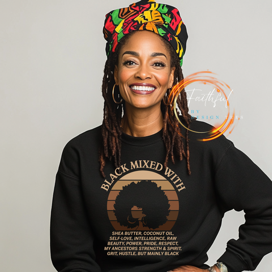 Black Mixed With Crewneck Sweatshirt