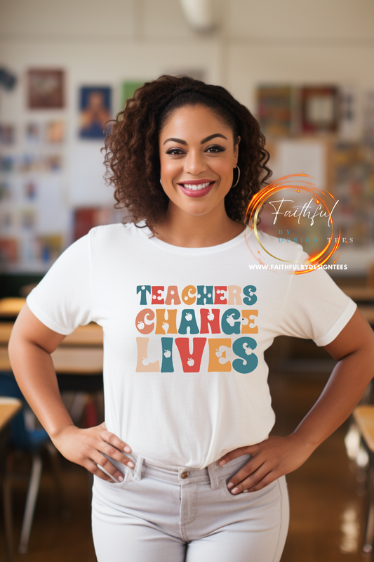 Retro Teachers Change Lives Tee