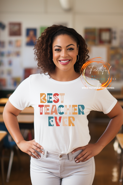 Retro Best Teacher Ever Tee