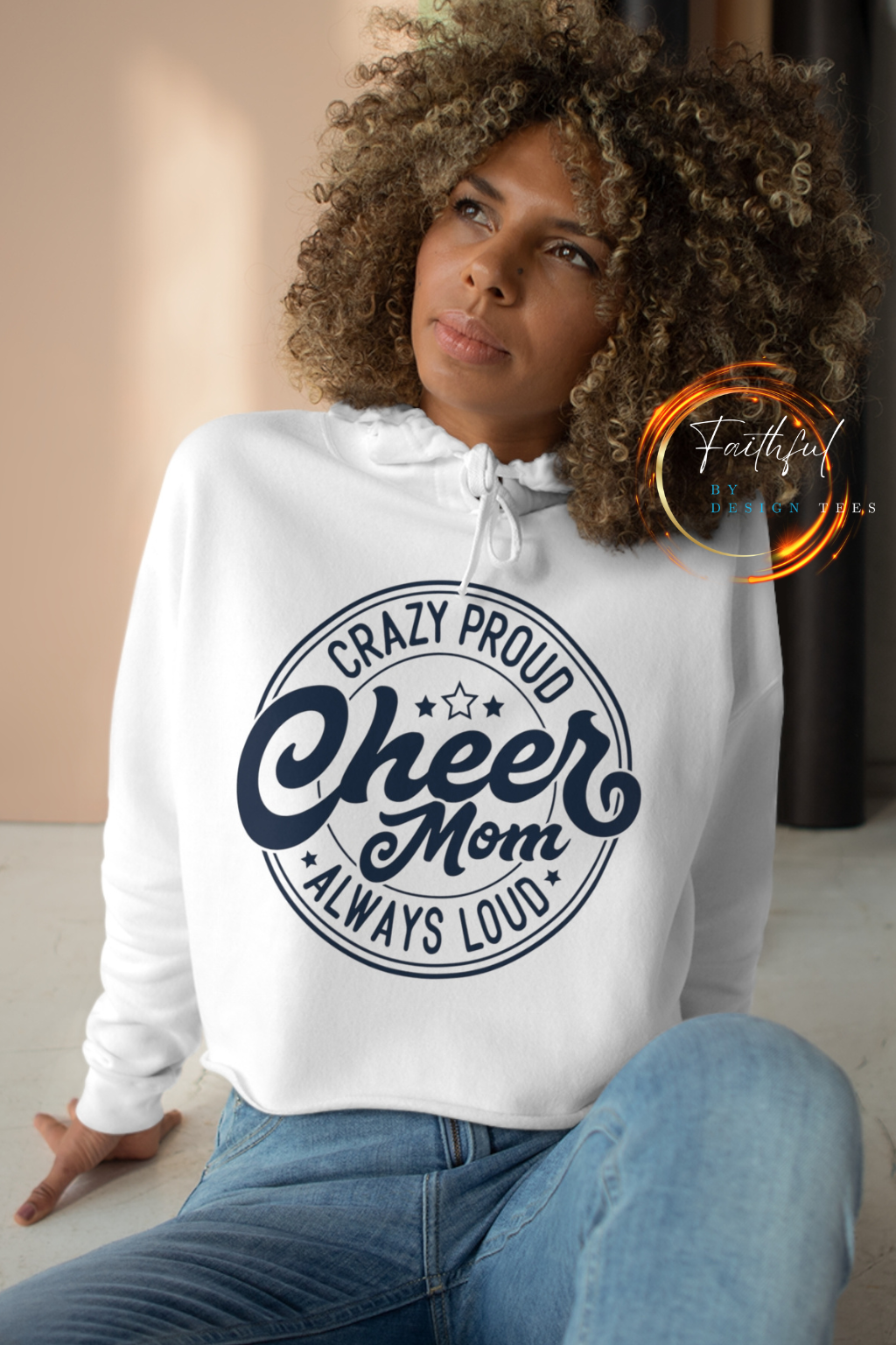 Crazy Proud Cheer Mom Crop Hoodie