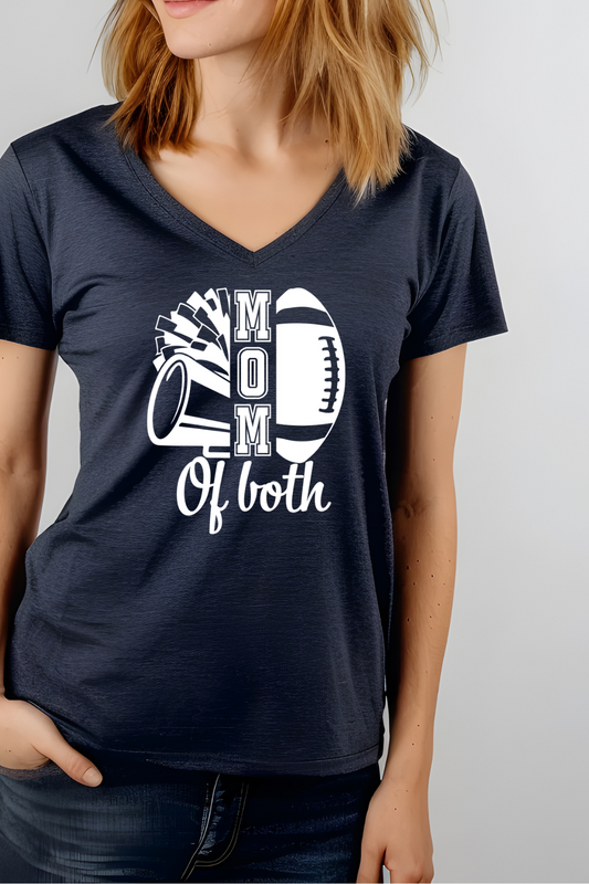 Cheer and Football Mom V- Neck Shirt