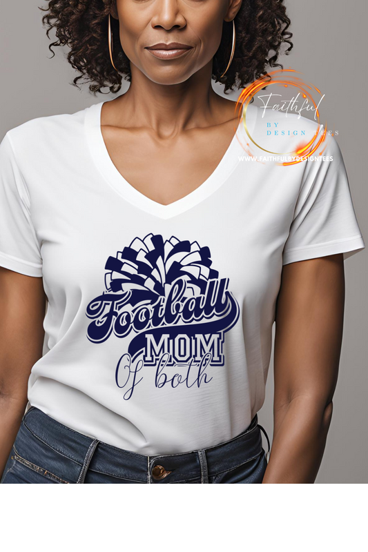 Football Cheer Mom V-Neck Shirt