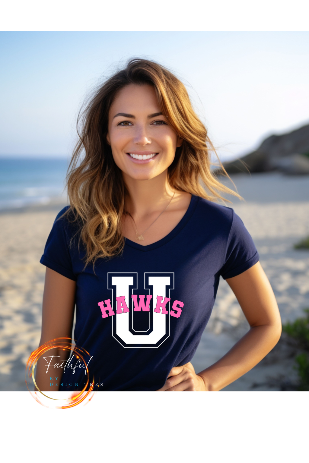 U Hawks Unisex V Neck Shirt