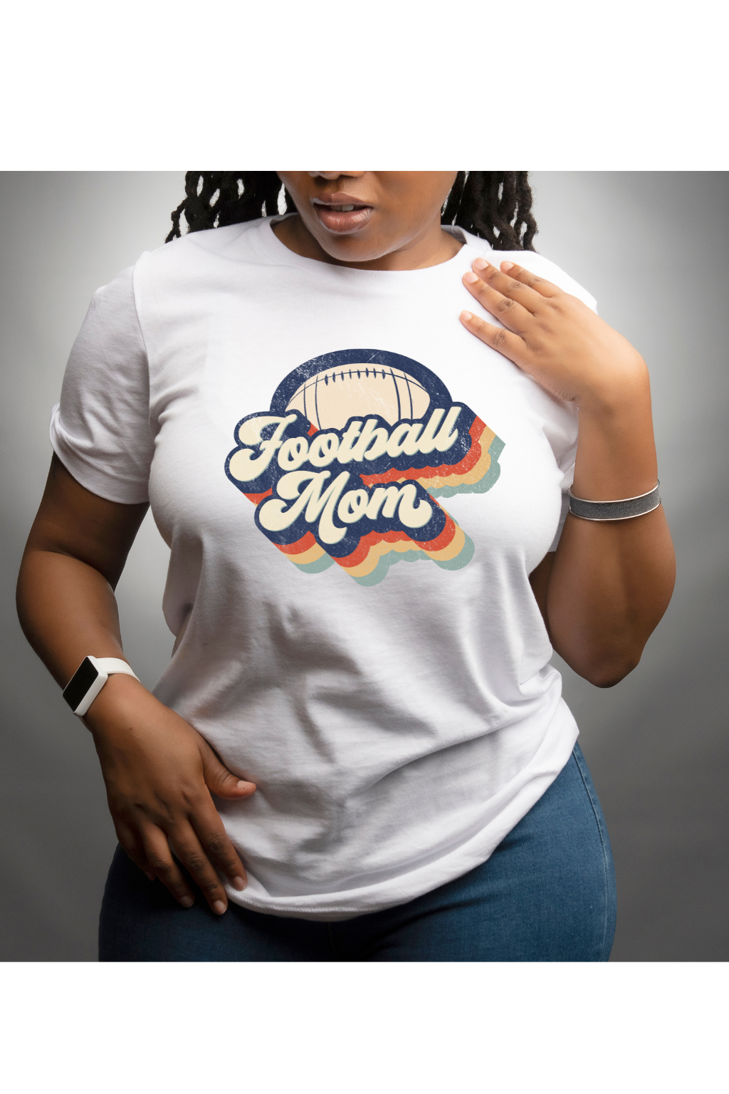 Retro Football Mom T-Shirt