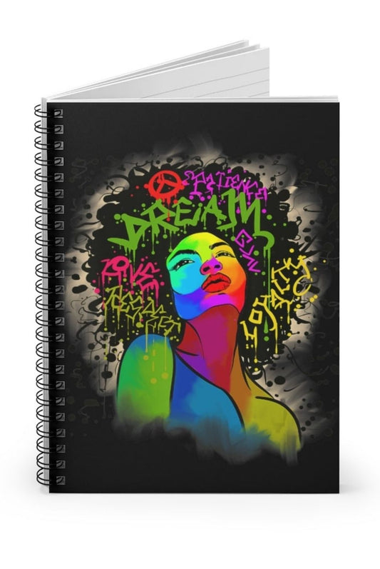 afro dream lined notebook