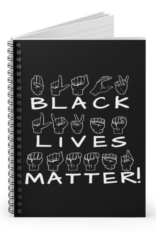 black lives matter sign language notebook