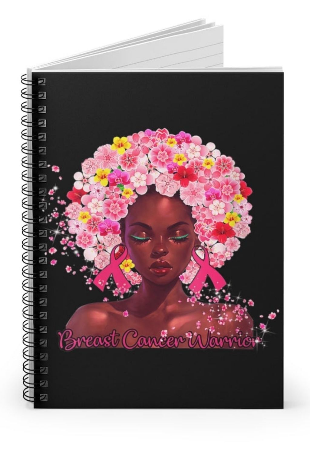 breast cancer warrior lined notebook