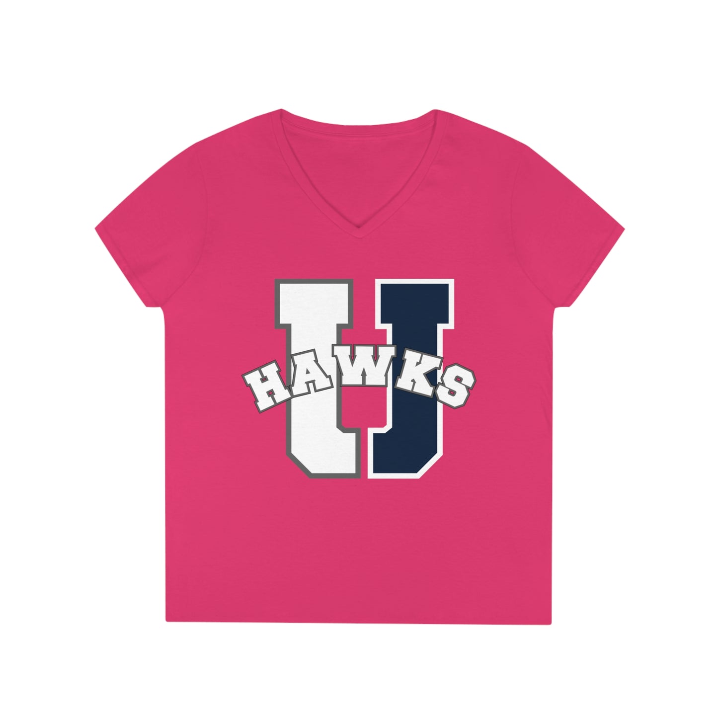 U Hawks Split Ladies V-Neck Shirt