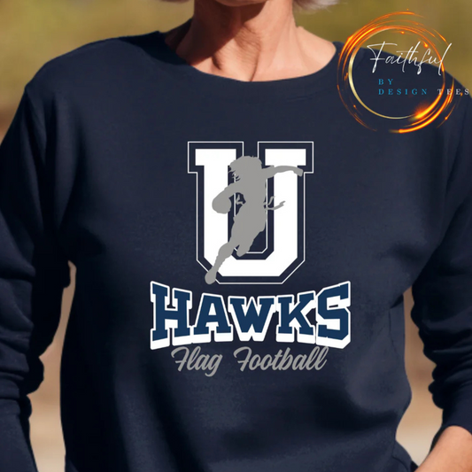 Hawks Flag Football Crew Sweatshirt