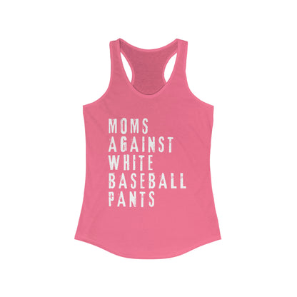 Moms Against White Baseball Pants Tank