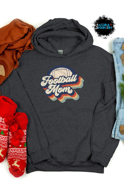 Retro Football Mom Hoodie Sweatshirt