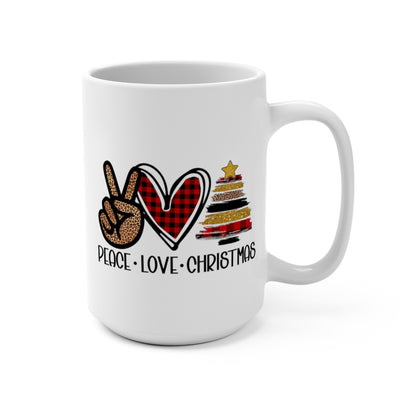 Peace Love Christmas Coffee Mug - 15oz.