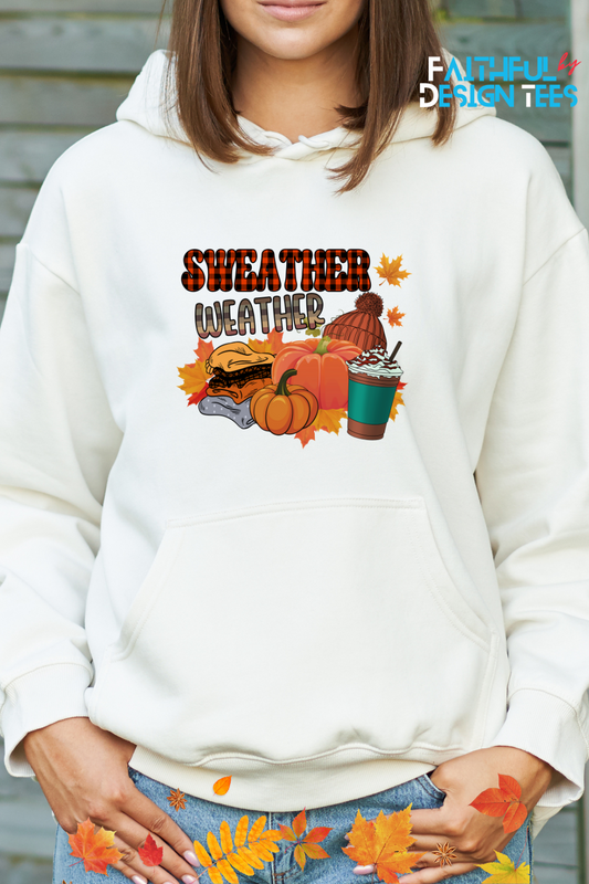 Pumpkins and Sweater Weather Hooded Sweatshirt