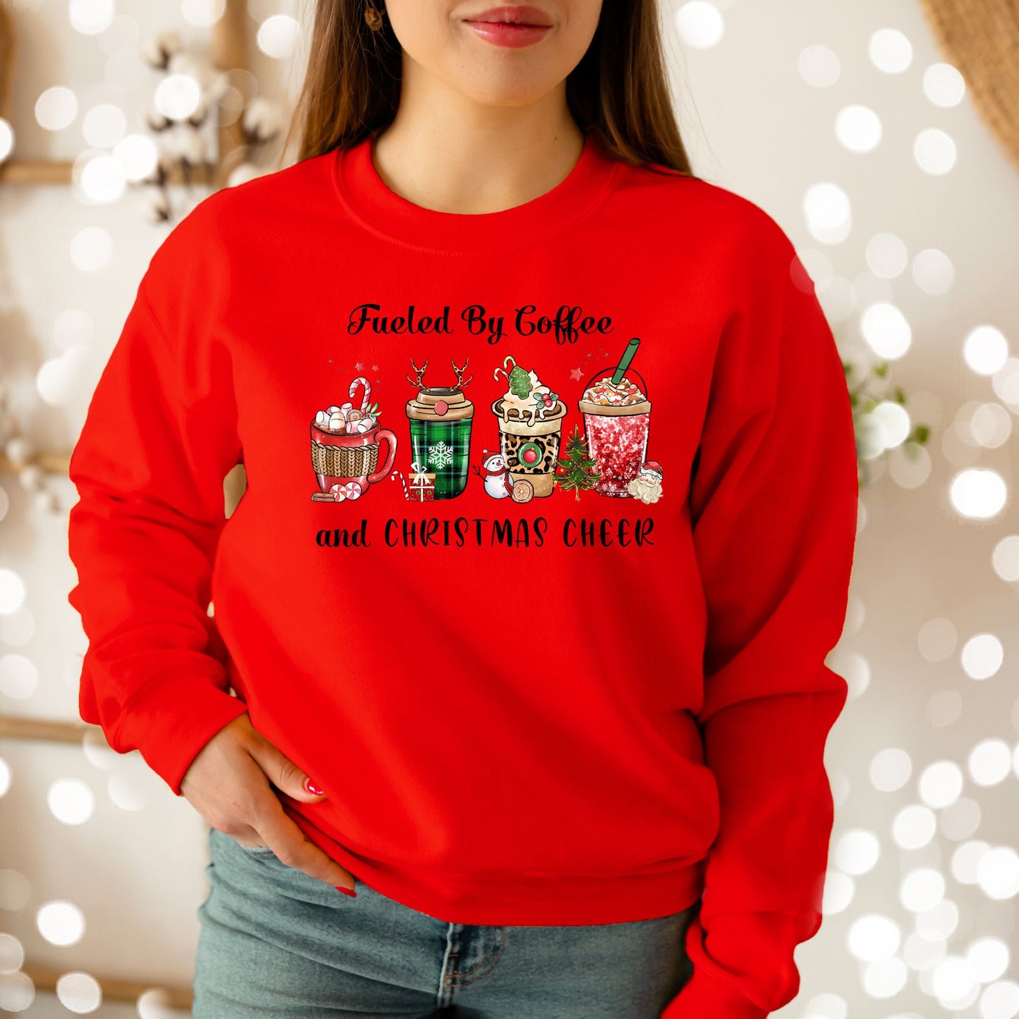 Fueled by Coffee and Christmas Crewneck Sweatshirt