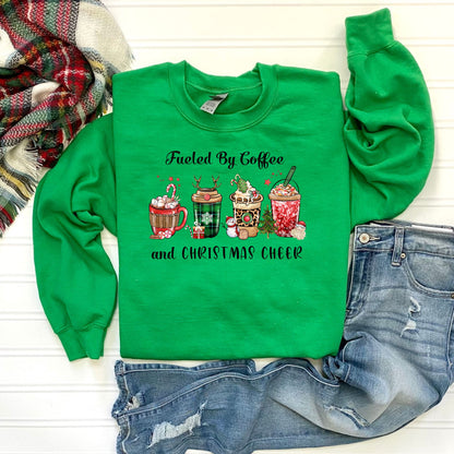 Fueled by Coffee and Christmas Crewneck Sweatshirt