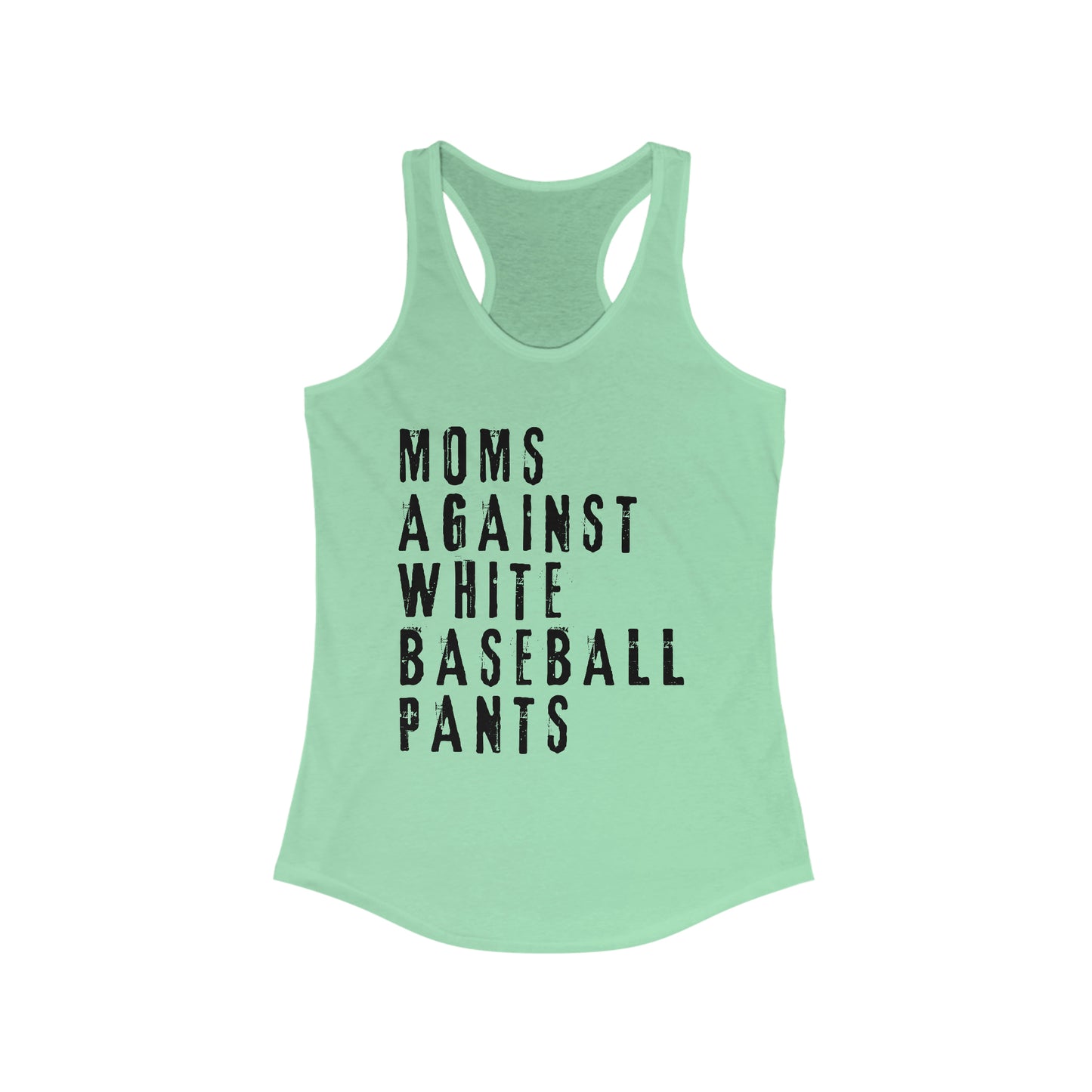 Moms Against White Baseball Pants Tank